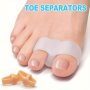 2PCS Soft Gel Toe Separators For Men And Women Big Toe Spacer Cushion Pads With 2 Loops