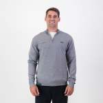 Classic Knitwear Quarter Zip Plain Grey - 3XL