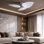 High Breeze 3-BLADE Ceiling Fan White Palm Leaf