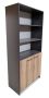 Oxford 5 Shelf 2 Door Book/filing Cabinet 60CM - Storm Grey & Sahara