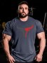 Plus Size Golf T-Shirt For Men Horns Print Short Sleeve Tennis Tees Summer Casual Trendy Tops For Males Big & Tall