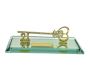 Diamante 21ST Key With Crown On Glass Mirror Base