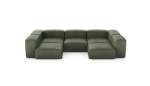 U-shape Sofa - Leather - Olive - 314CM X 199CM
