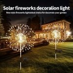 Solar-powered 150 LED Sparkler Lights - 8 Modes Waterproof Outdoor Garden Decor Starburst Fairy Lights For Yard Patio Pathway & 
