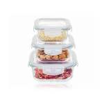 3 Piece Square Storage Container Set Clear