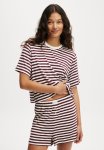 Cotton On So Soft Short Sleeve Jersey Sleep Set - Dark Oak Claire Stripe