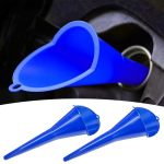 Tioollev 2 Pcs Oil Funnel Automotive Multi-function Plastic Fuel Funnel With Long Neck Universal Engine Oil Funnel For Filling O