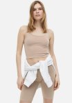 Cropped Vest Top - Beige