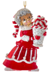 Dala Resin Peppermint Mrs Santa Ornament
