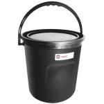 20L Plastic Bucket With Lid Black