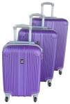Smte 3 Piece Mooistar 27 Inch Travel Luggage Suitcase Set Purple With Keychain
