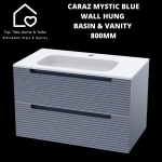 Caraz Mystic Blue Wall Hung Basin & 2 Drawer Vanity - 800MM
