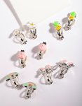 Kids Silver Unicorn Clip On Earring 5-PACK