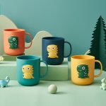 1PC Cute Cartoon Dinosaur Mug Plastic Toothbrush Holder Cup 400ML 3D Nordic Style Drinking Cup Multifunctional Bathroom Tumbler