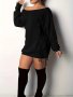 Drawstring Off Shoulder Dress Casual Long Sleeve MINI Dress Women's Clothing