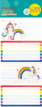 Rainbow Unicorn Book Labels