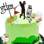 Golf Cake Topper With Stand Bag Clubs Ball Golf Birthday Cake