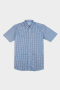 Slim Fit Check Short Sleeve Shirt - Light Blue - 3XL / Light Blue