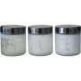 3 Piece Frosted Glass Canister Jar Set With Stainless Steel Lid