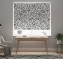 White Window Blind With Black And White Graffiti Art