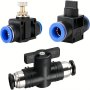 Fitting 6MM 8MM 10MM 12MM Pneumatic Push In Quick Joint Connector Hand Valve To Turn Switch Manual Ball Current-limiting