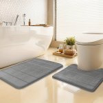 Ultra-soft Memory Foam Bath Mat - Non-slip Quick-dry Absorbent Rug For Shower Bathtub Kitchen & Bedroom - Washable Polyester Wit