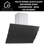 Falco 3PANEL Black Glass Motorized Door Cookerhood - 90CM FAL-90-S03D3