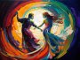 Canvas Wall Art - Canvas Wall Art: Loves Dance Acrylic Abstract - B1347 - 120 X 80 Cm