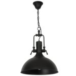 Pendant Light Black Metal Dome With Chain