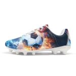 Jeiento Fire Football Mens Soccer Cleats Adult Low Top Sport Shoes Leather Mens Football Shoes Lightweight Running Trainer Sneak