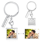 CAS102822 - Personalized Calendar Photo Keyring Stainless Steel