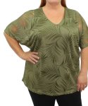 Ladies Flutter Sleeve Top - 60 Olive