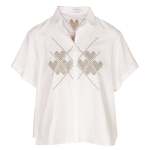 Heart Embroidered Shirt - Off White Free
