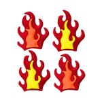 Fire Flames Toppers Pack Of 4