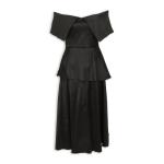 Black Taffeta Envelope Midi Dress