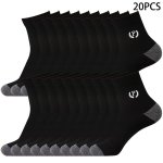 20 Pairs Of Men's Anti Odor & Sweat Absorption Crew Socks Comfy & Breathable Socks For Daily And Outdoor Wearing