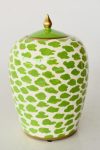 White Lime Green & Gold Design Jar 28X17.5CM