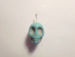 Howlite Blue Med Stone Skull Pendant F5221