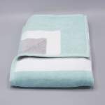 Velour Stripe Beach Towel - Light Grey Water Green