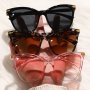 3PCS Women's Cat Eye Fashion Glasses Transparent Frame Glasses For Summer Vacation Travel