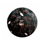 Dried Bot Winged Seed Black Round Rug
