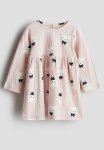 Crinkled Jersey Dress - Light Pink Cats