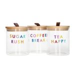 3-PIECE Airtight Glass Canister Set With Lids