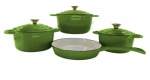 Smte Dutch Cast Iron Ceramic 7 Pot Green With Keychain