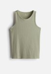 Slim Fit Ribbed Vest Top - Sage Green
