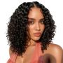 14INCH Peruvian Water Wave Hair 13X4 Curly Bob Full Frontal Wig