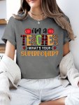 Women's Teacher Graphic T-Shirt - Casual Vacation Style Crew Neck Knit Top Cotton Blend 65% Cotton 35% Polyester All Season Comf
