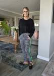 Bianca Harem Styled Pant - Rain Drop With Green Tape - Size 4 Extra Large