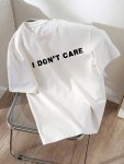 Letter Print Drop Shoulder T-Shirt Short Sleeve Crew Neck Casual Top For Spring & Summer Women's Clothing