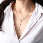 CNE110316RG - Rose Gold Plated Sterling Silver Birthflower Shaped Name Necklace